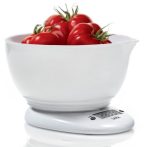   LAICA digitális fehér konyhai mérleg mérőtállal,  3 kg / 1 g
